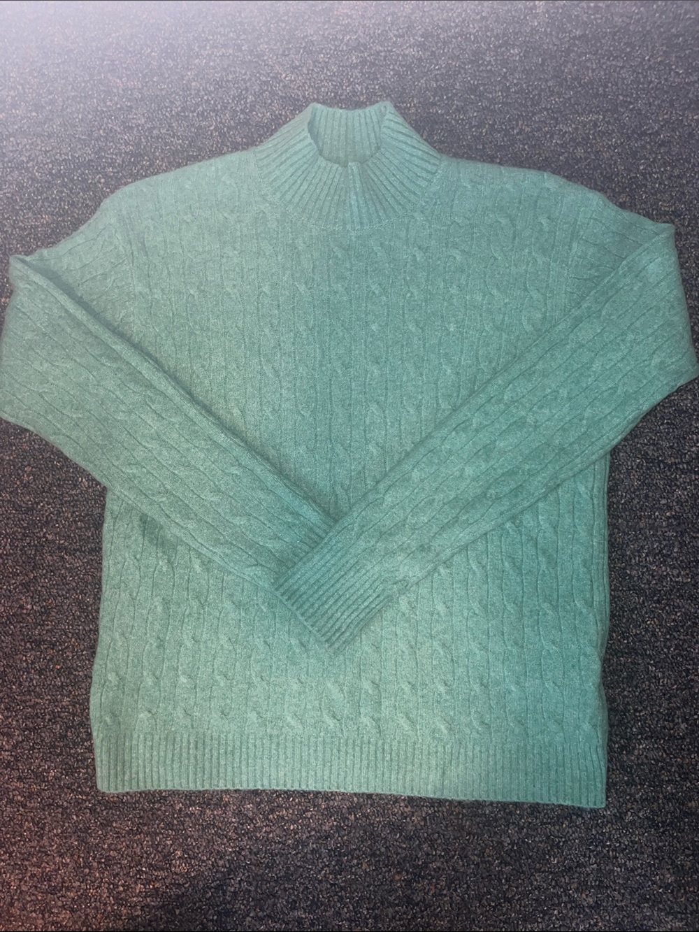 J. Crew Women’s Green Cable-Knit Turtleneck Sweater